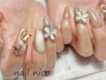 ネイルニコ(nail nico)/マグネット＆蝶々パーツ