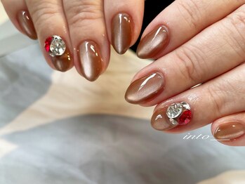 ネイルサロン イントゥ(into_)/ぷるマグ　バレンタイン　レッド