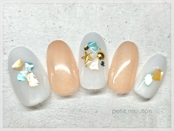 プチムトン 鶯谷店(petit mouton)/【シェル×夏ネイル】
