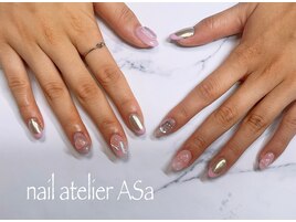 ミラーフレンチ☆ぷくぷくアート