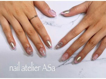 アーザ 吉祥寺(ASa)/ミラーフレンチ☆ぷくぷくアート