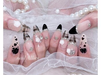 ネイル アリーズ セカンド(nail Allies 2nd)/黒フレンチガーリー