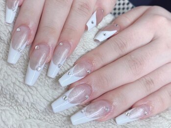 ミミネイル 野芥店(Mimi Nail)/スカルプ×白フレンチ