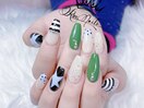 10本チップ長さ出し+アート付き