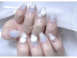 チーク薔薇ネイル