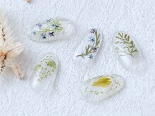 ソウ 難波店 nail salon Sou/クリアボタニカル押し花nail