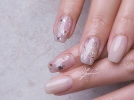 押し花マーブルネイル