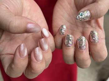 サクノネイル(SAKUNONAIL)/シルバーピンクネイル