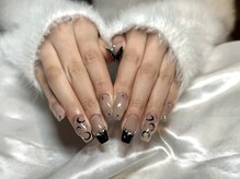 ロア ネイル(Loa_Nail)/黒フレンチ