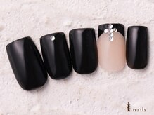 アイネイルズ 横浜WEST店(I-nails)/Y2Kフレンチブラック6980円