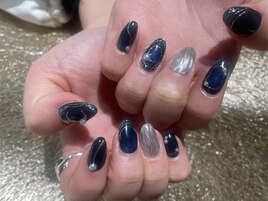 マグネット×ミラーネイル