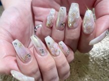 プロテア(protea)/オーロラミラー×お花ネイル