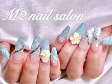 エムズ ネイルサロン(M2)/常夏水面ハイビスカスネイル