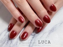 ネイルアトリエルカ(nail atelier LUCA)/W-476 深爪矯正ボルドーネイル
