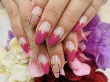 ダブルネイル(Double Nail)/【ほり】大人可愛いハートネイル