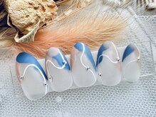 ネイルサロンアンドスクール ラフィーネ 池袋店/変形フレンチ◆¥7990