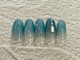 NEW★くすみブルー＆水滴アート