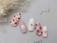 ワイネイル(Y.nail)/マットないちごネイルデザイン