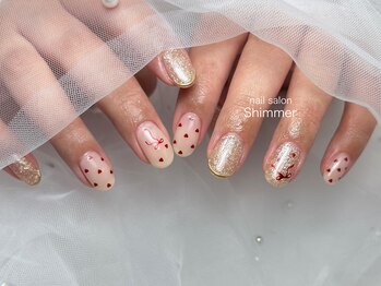 シマー(Shimmer)/バレンタインネイル