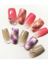 アンベリール ネイルサロンアンドスクール(embellir)/チェック柄ネイル￥6900