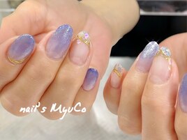 紫陽花カラーのシェルフレンチ