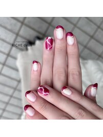 ハートが可愛い！ホリデーネイル