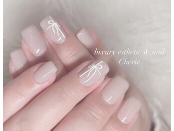 シェリエ(Cherie)/手描きリボンネイル