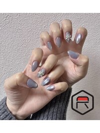 ビジュー2つ付きマグネット