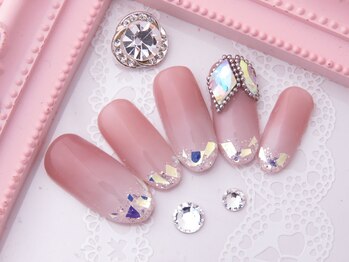 ヒロネイル(Hiro Nail)/ホワイトグラデガラスラメ