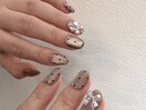 ドット×リボンネイル