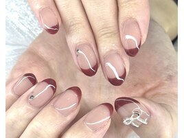 秋カラーフレンチネイル