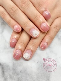 フラワー　グラデーションネイル