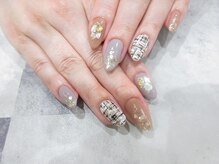 ネイルサロン キラップ(Nail Salon KiLAP)/ツイード柄ネイル￥8300