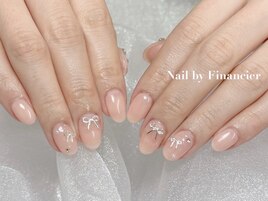 シンプルリボンパーツネイル