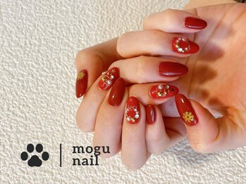 モグネイル(Mogunail)/クリスマスネイル/ボルドー