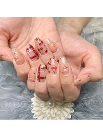 チェック/さくらんぼ/星