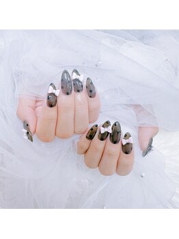 ココネイル 大塚店(coco nail)/リポン/ドットネイル/黒トメ色