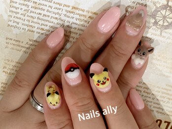 ネイルズアリー 立川店(Nails ally)/ピンク×ポケモン