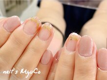 ネイルズミューコ(nail's MyuCo)/ヌーディなシェルフレンチ