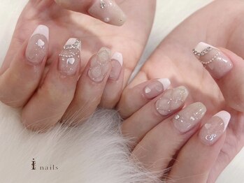 アイネイルズ 四条河原町店(I-nails)/ガーリーフレンチ￥11500
