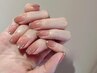 -Hand-ガラスフレンチネイル(ベースカラー有)90分¥8580