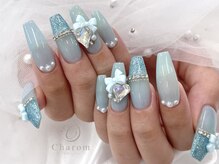 チャロム(Charom)/キラキラ水色ネイル