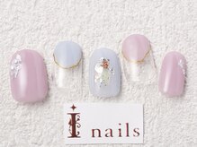 アイネイルズ 梅田店(I nails)/ピンク＆ブルーニュアンス￥7700