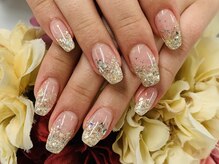 ダブルネイル(Double Nail)/【ほり】ラメでキラキラネイル