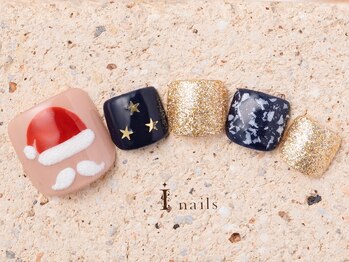 アイネイルズ 町田店(I nails)/サンタクロースフット8480円