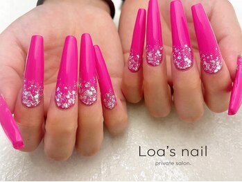 ロアズネイル(Loa's nail)/ロングスカルプ【LL】+ラメがけ
