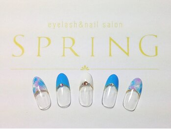 スプリング アイラッシュアンドネイル(SPRING eyelash&nail)/ウィンターマーブルフレンチ♪