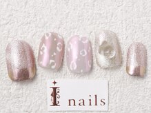 アイネイルズ 梅田店(I nails)/ミラーマグネットヒョウ柄￥9200