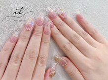 イル 神戸店/クリアラメ×埋め尽くしネイル