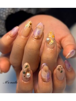 エムズネイル サベージ(M's nails Savage)/パステル大理石